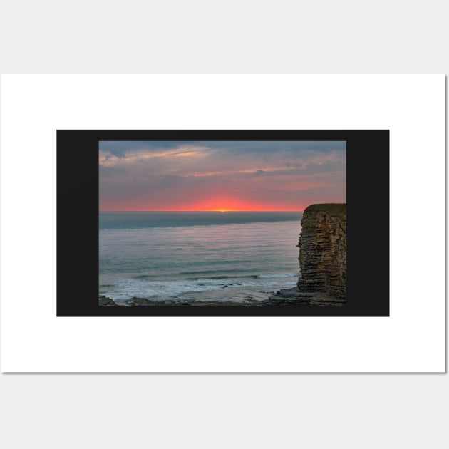 Sunset from Nash Point, Glamorgan Heritage Coast, Wales Wall Art by dasantillo